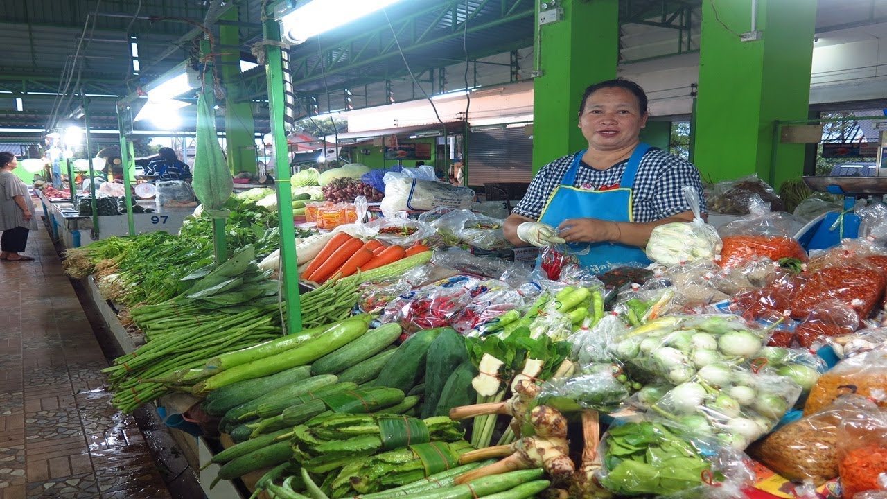 Amazing Fresh vegetable market in Thai 2017