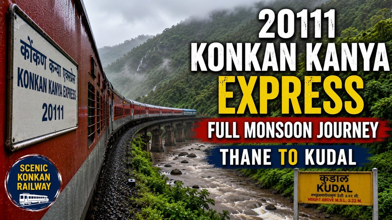Thane to Kudal : Full Monsoon Journey : Konkan Kanya Express : ठाणे ते कुडाळ - कोकणकन्या एक्सप्रेस ❤