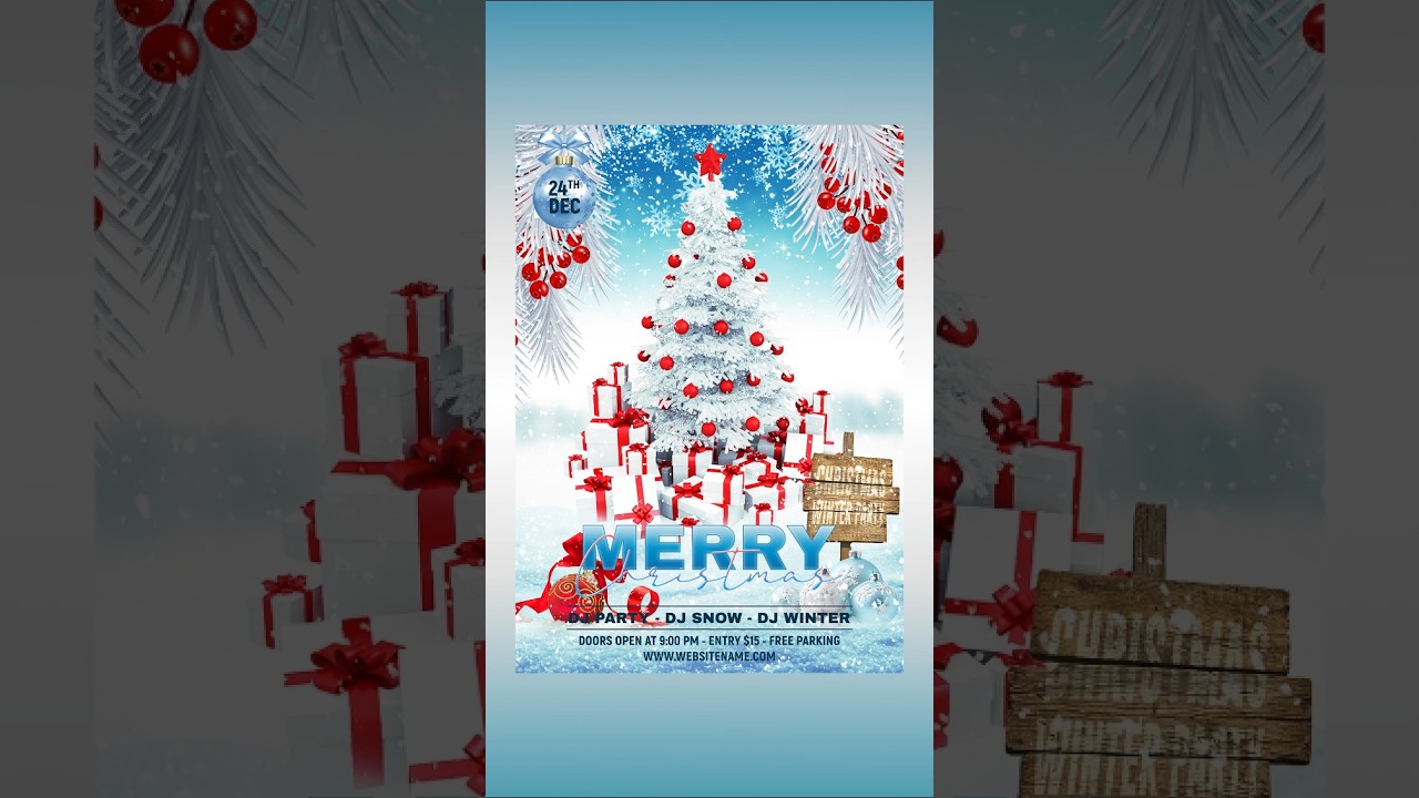 Merry Christmas Flyer Design in Photoshop #flyer #graphicdesign #photoshop #christmas