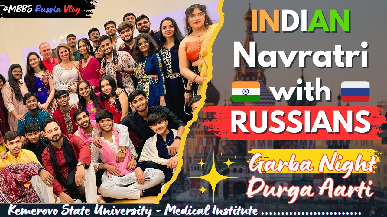 🔥NAVRATRI Celebration in RUSSIA 2025 | Kemerovo State University | MBBS Russia Vlog🇷🇺 | MBBS Abroad