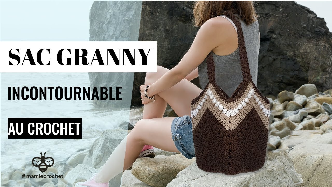 Comment faire un sac granny facile pour débutantes au crochet , tuto pas à pas1
