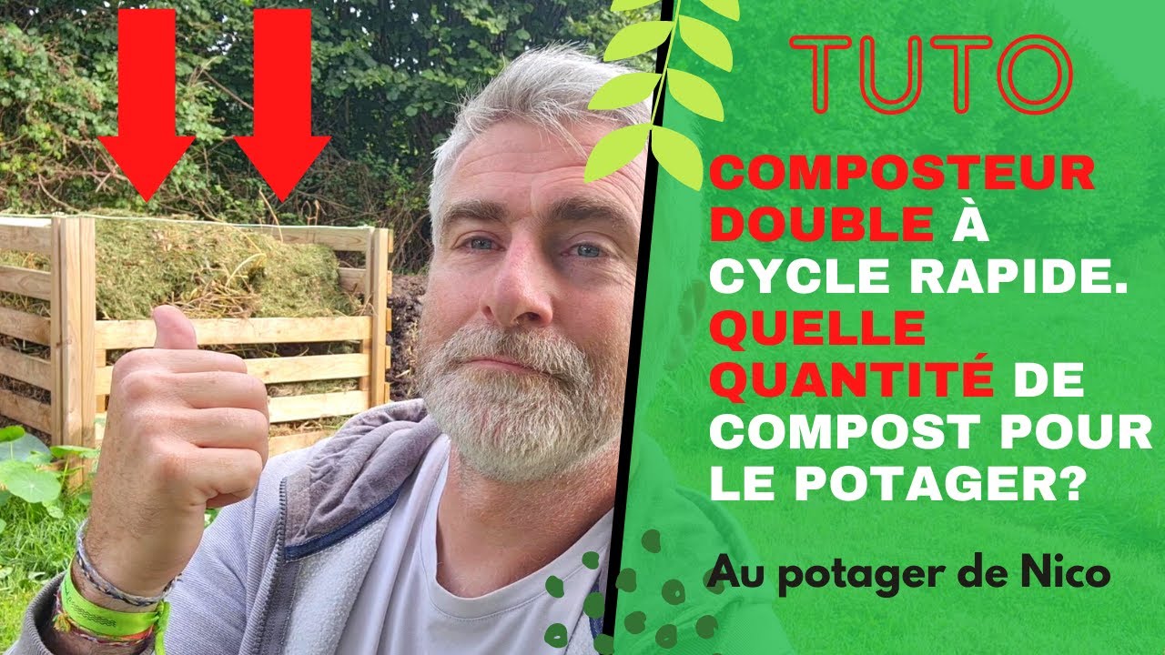 Mon composteur double 😍 pour faire du bon compost rapidement. Problème sècheresse et compost.