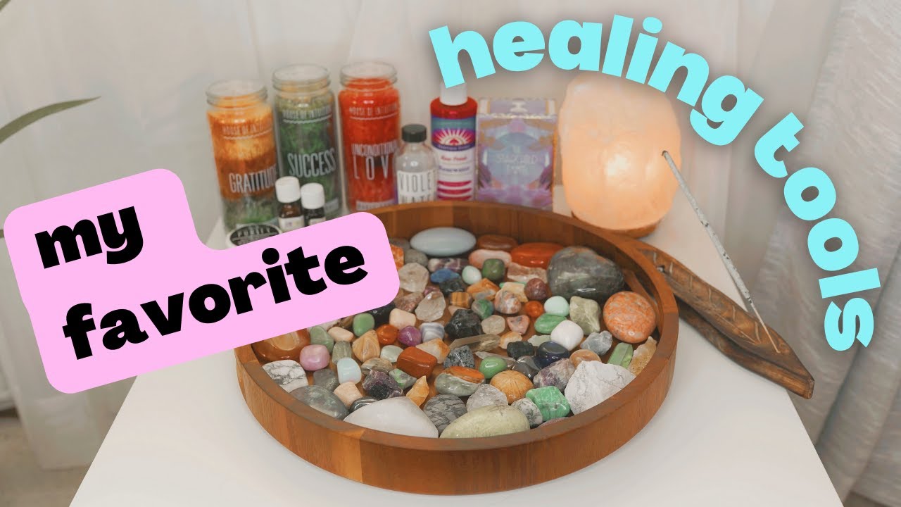 my favorite healing tools: singing bowls, crystals, candles, incense and more!