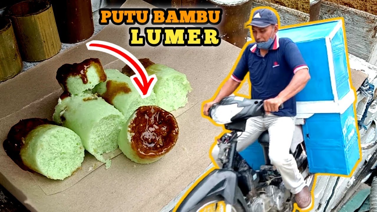 USAHA SAMPINGAN JUALAN KUE PUTU BAMBU KELILING SEHARI TERJUAL 250 PUTU BAMBU