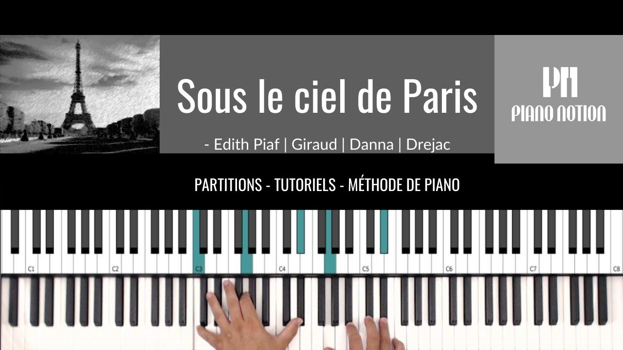 Sous le ciel de Paris - Edith Piaf (Partition - Piano Solo - Reprise - Tutoriel)