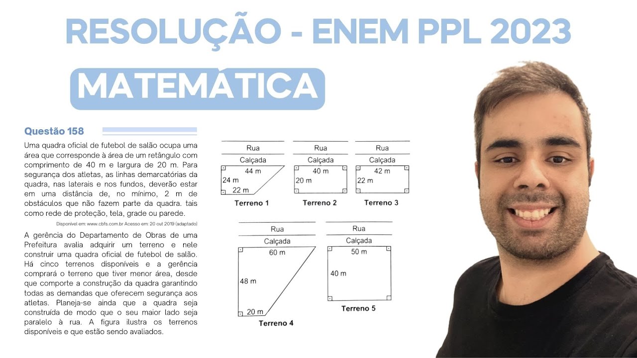 ENEM PPL 2023 – Uma quadra oficial de futebol de salão ocupa uma área que corresponde à área de um