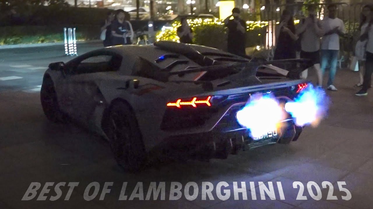 BEST LAMBORGHINI Sounds of Singapore 2025! Accelerations, Revs, Flybys, Flames and More!