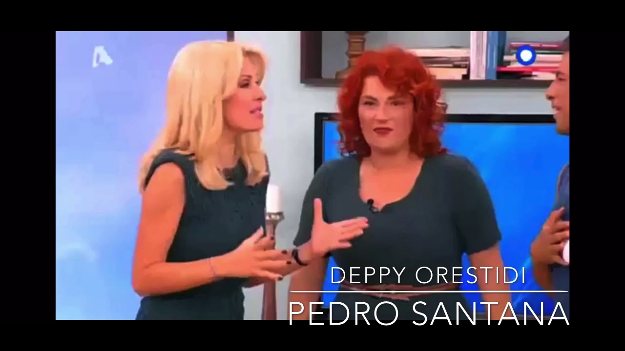 Pedro Santana Deppy Orestidi dancing at  Eleni Menegaki tvshow