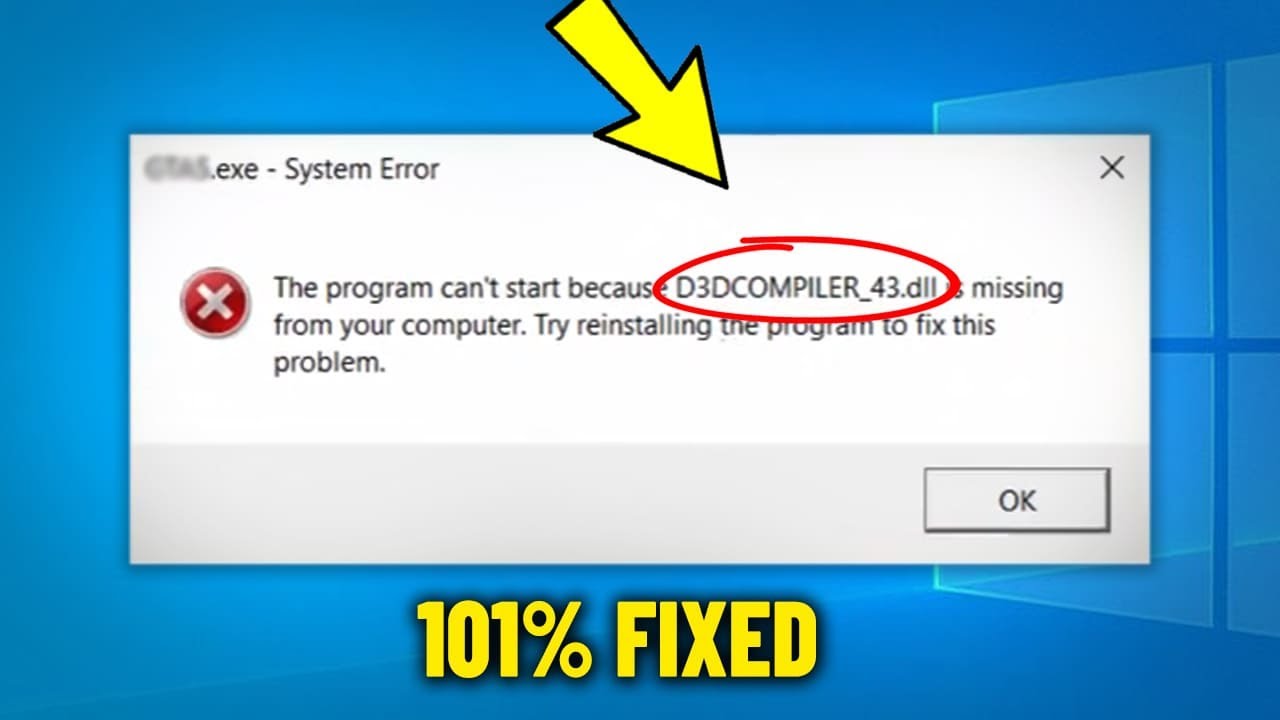 Как исправить D3dcompiler_43.dll который не найден или отсутствует в Windows 11 / 10 ✅