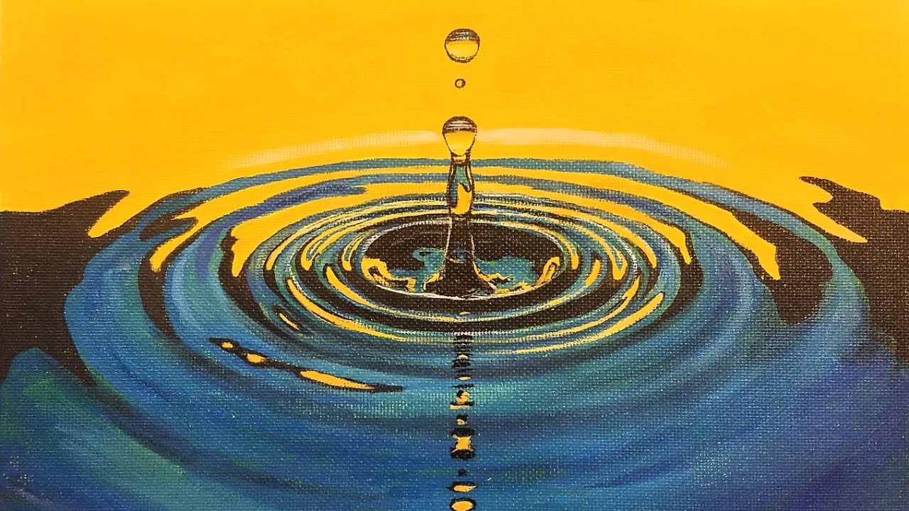 Learn to Paint WATER DROP Ripples LIVE Acrylic Step by Step Free Painting Tutorial