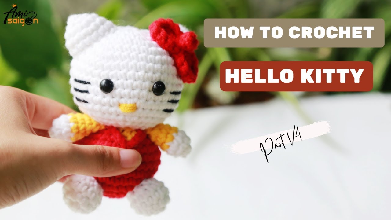#229 | Hello Kitty Crochet Amigurumi Pattern (1/4) | How to crochet Characters | @AmiSaigon