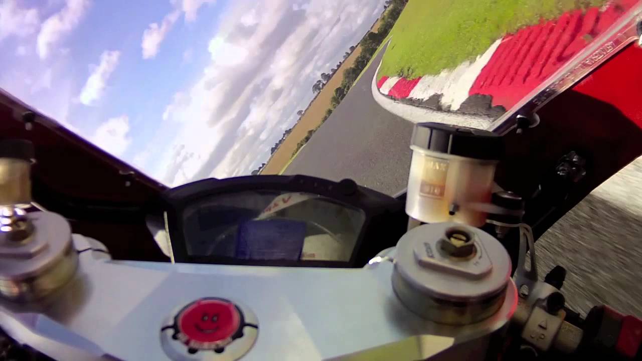 Ducati 848 onboard with Mike Spike Edwards at Cadwell Park warm up at BSB race event motorcycle