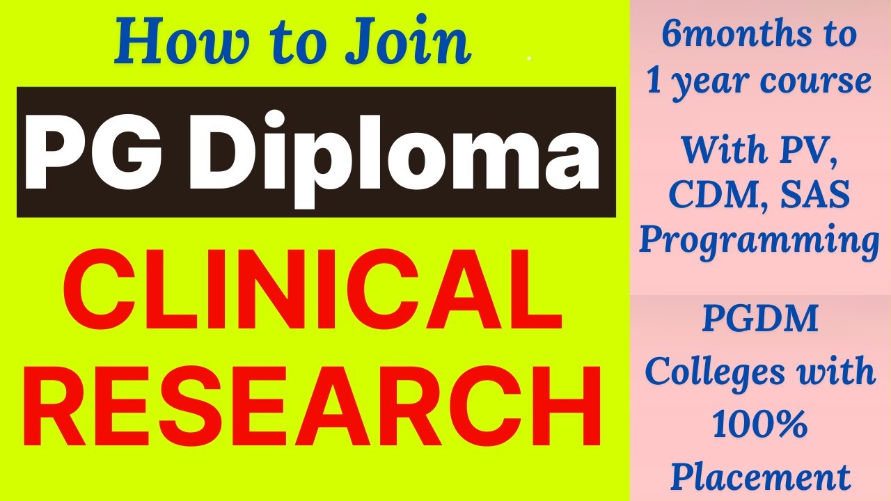 PG Diploma in Clinical Research | Most Demanding Course | Career & Jobs in Clinical Research