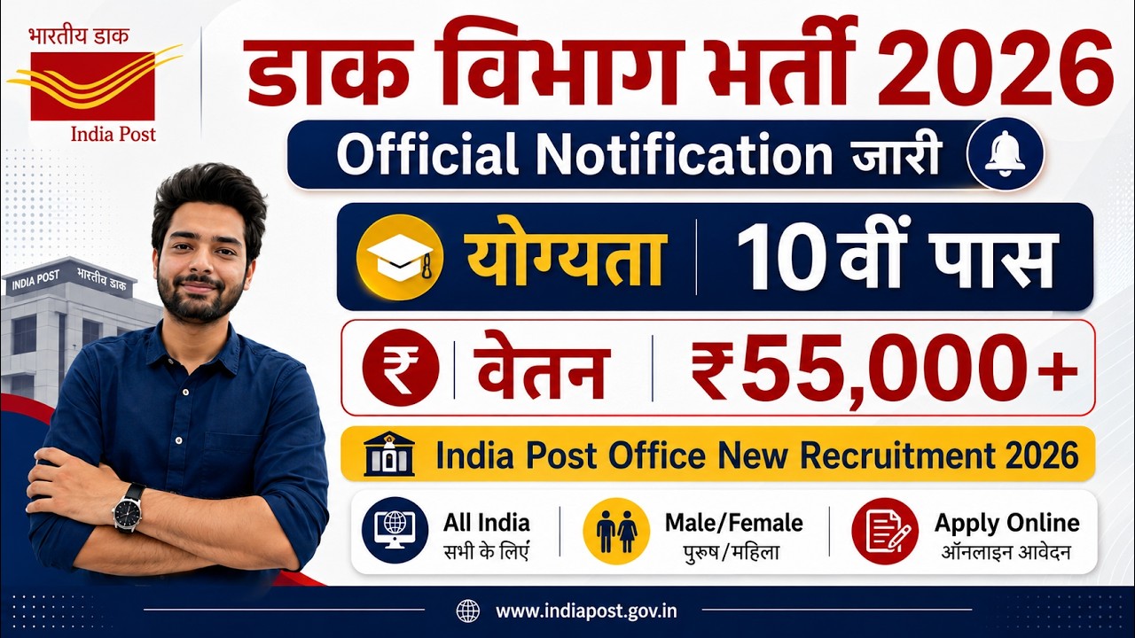 Post Office New Vacancy 2026 | Indian Post Payment Bank Recruitment 2026 | Dak Vibhag Bharti 2026