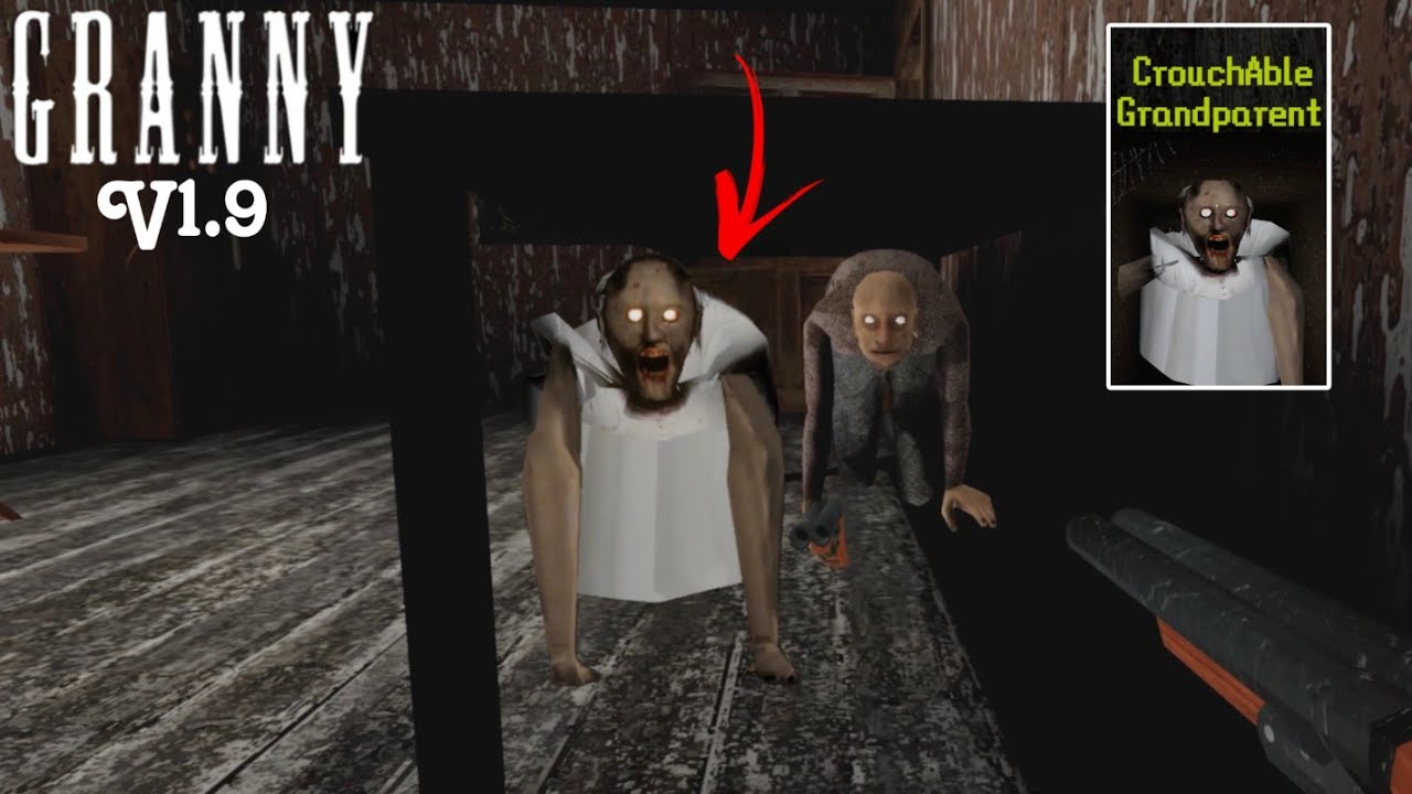Granny 1.9 Granny and Grandpa can Crawl below Furnitures and Hideouts in New Update