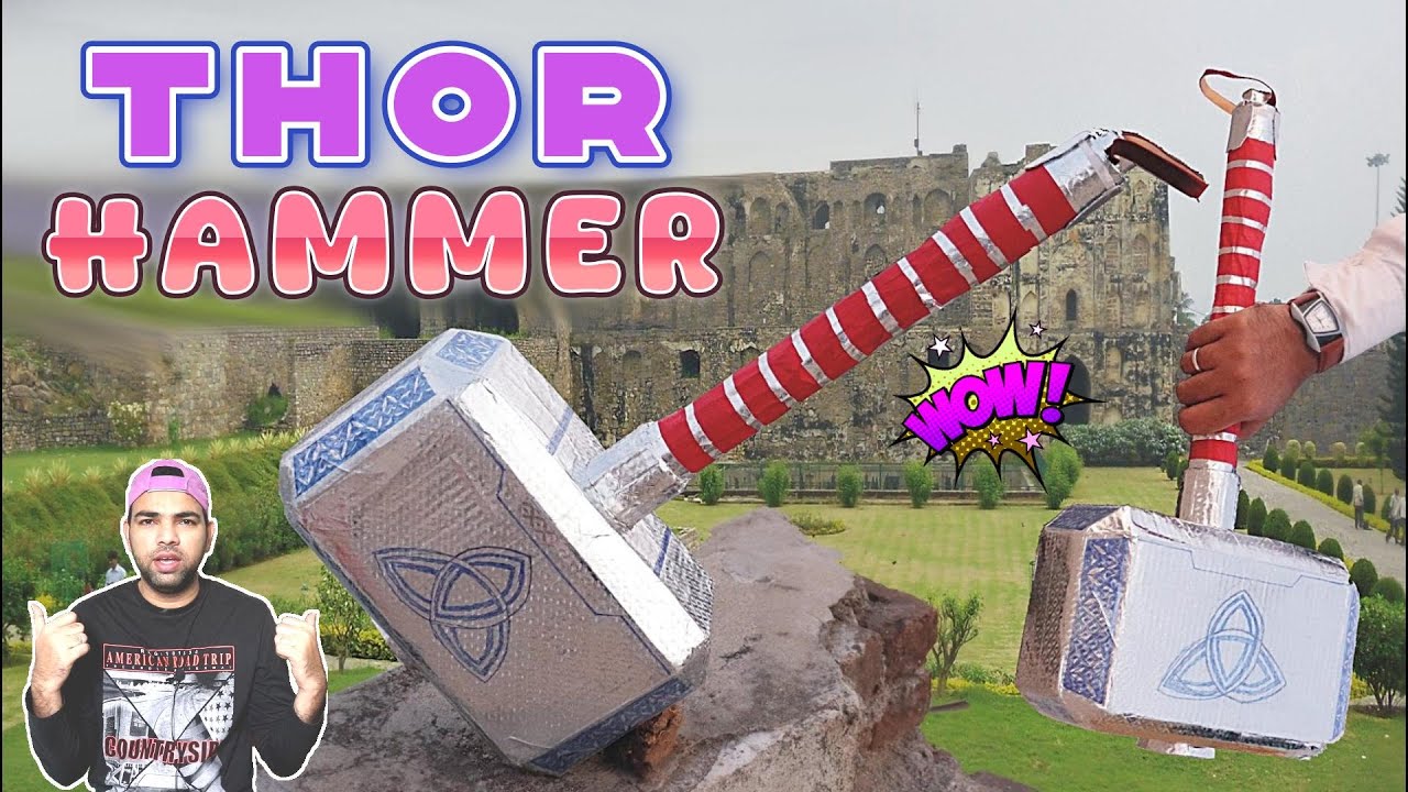 Thor Hammer Mjolnir From Cardboard and Paper | How to make Thor Hammer At Home | Avengers Weapons