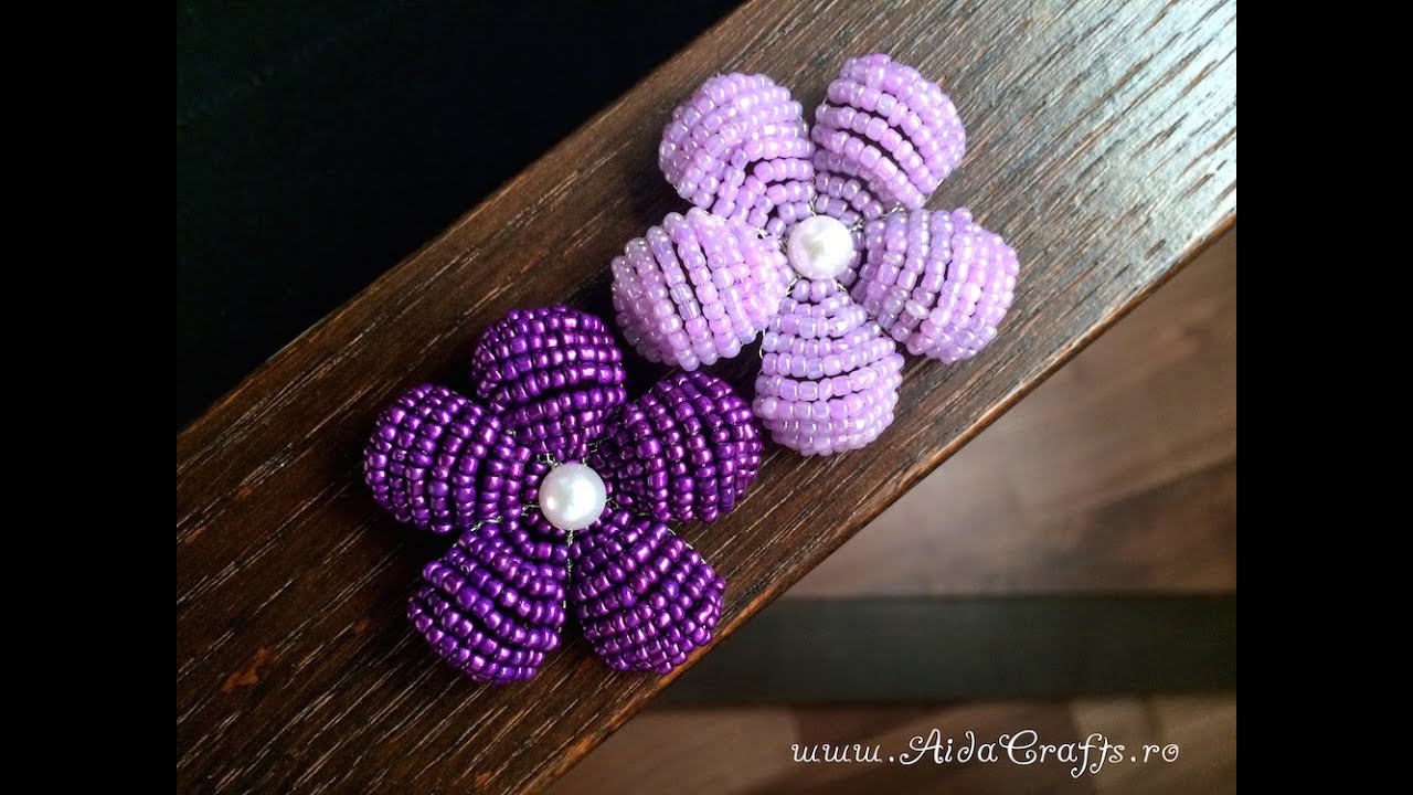 DIY ✿ Handmade ✿ Beaded Flower Tie Petals ✿ Floare Margele Leaga Petale ✿ AidaCrafts