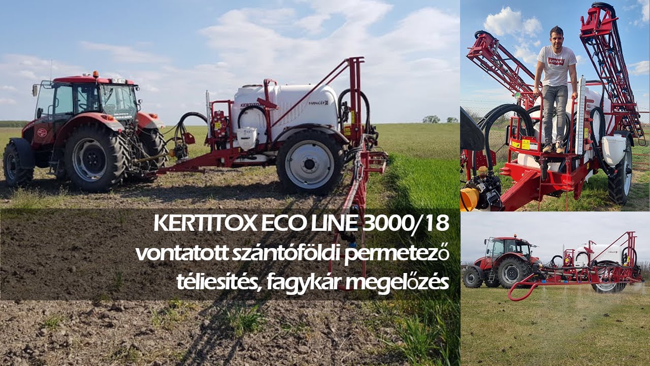 KERTITOX ECO LINE 3000/18 vontatott szántóföldi permetező téliesítés, fagykár megelőzés