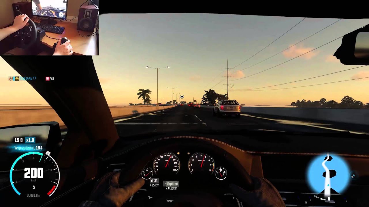 Logitech G920(G29) driving The Crew (wheel cam)