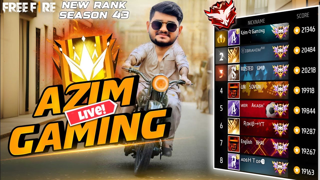 New Grandmaster Top 1 Push V Badge Lobby ❤ FF LIVE ✌ Free Fire LIVE! #ff #freefire #azimgaming
