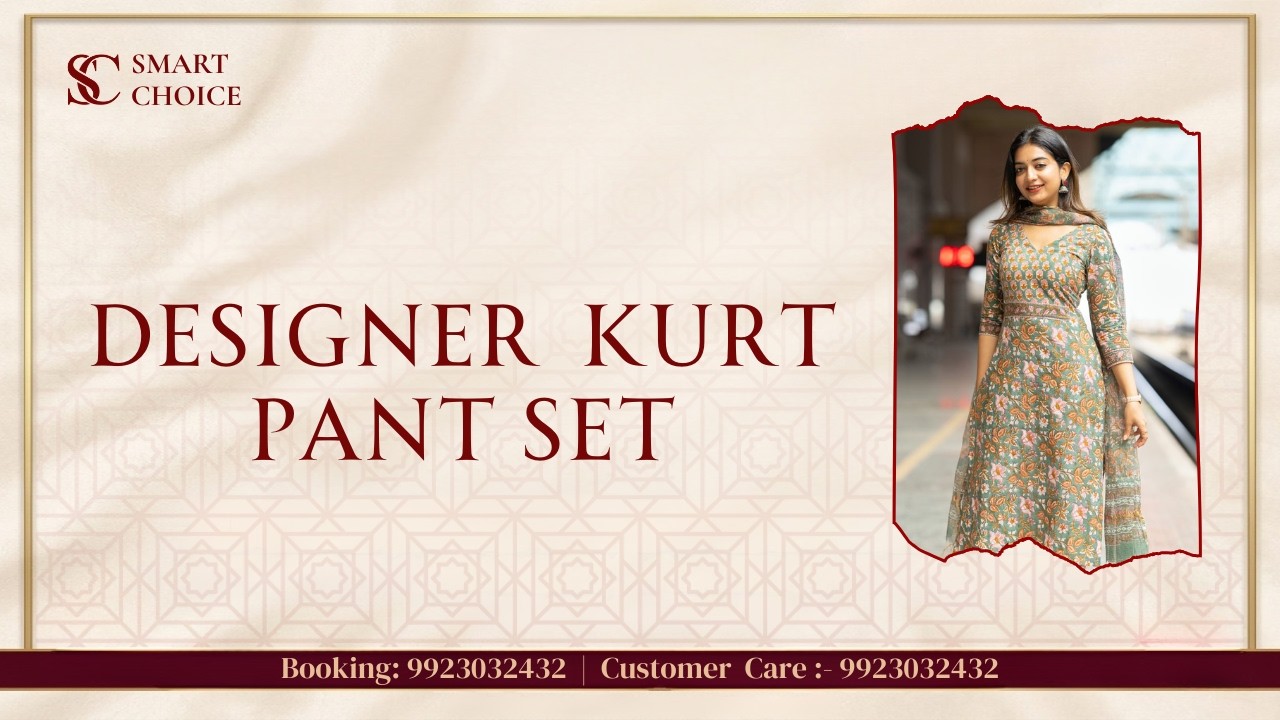 DESIGNER KURTI PANT SET | For Booking :- 9923032432 | Smart Choice