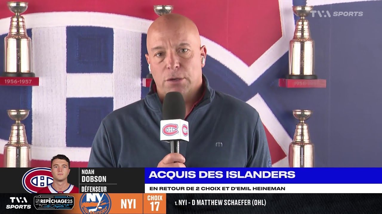 «C'est pour nous aider pour plusieurs années» : Kent Hughes commente l'acquisition de Noah Dobson