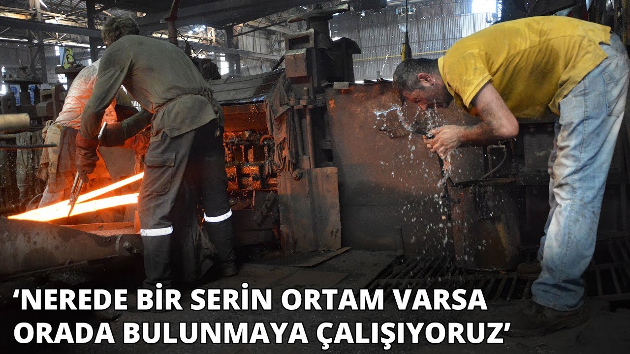 Demir işçileri böyle serinliyor... 'Her fırsatı değerlendiriyoruz'