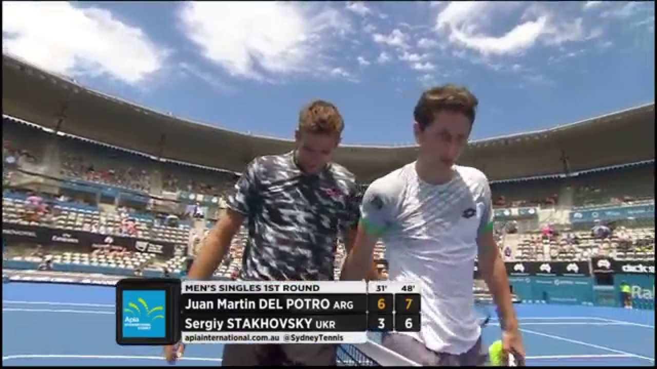 Juan Martin Del Potro v Sergiy Stakhovsky highlights - Apia International Sydney 2015