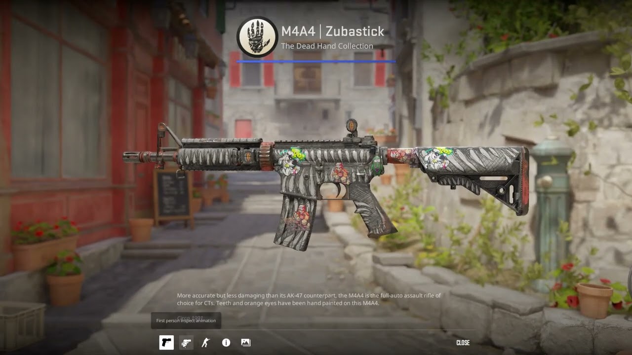 counter strike 2 skin M4A4 Zubastick sticker craft and charm combo