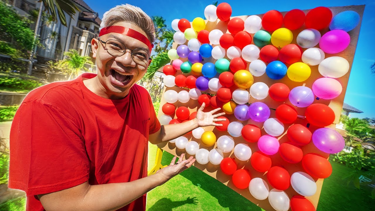 100 TANTANGAN BERBEDA DALAM 100 BALON!!