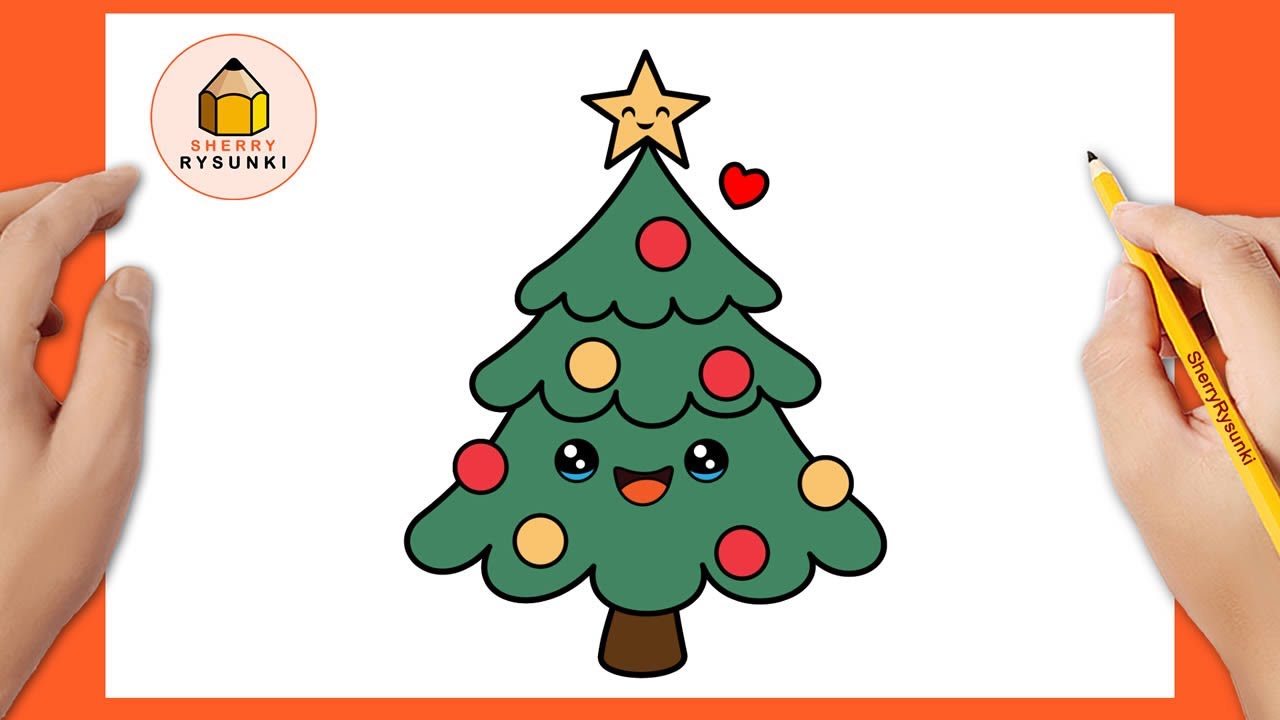 Jak narysować choinkę kawaii 🎄 | Świąteczne rysunki 🎅