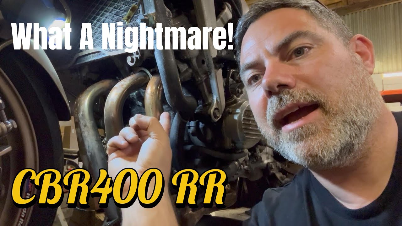Honda CBR400RR Restoration Nightmare Ep2 (Broken Exhaust Studs)