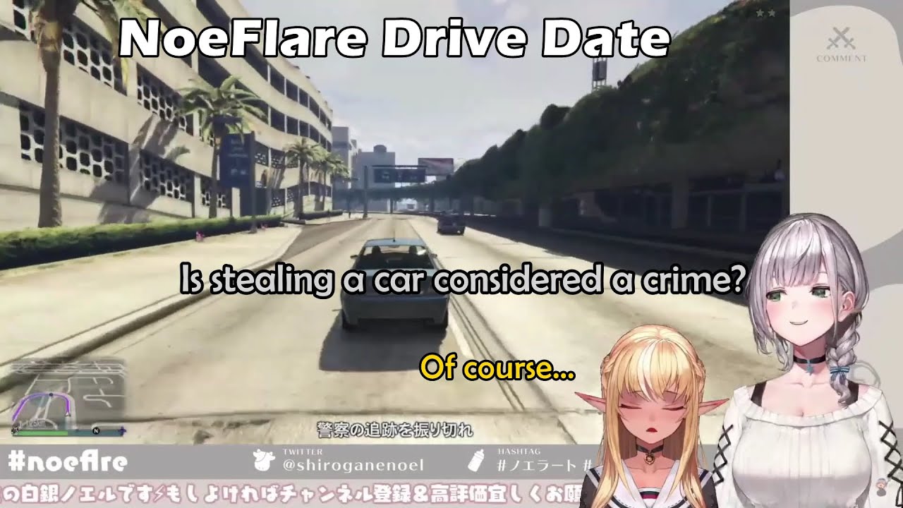 Noel & Flare's Chaotic Driving Date In Los Santos 【Hololive English Sub】