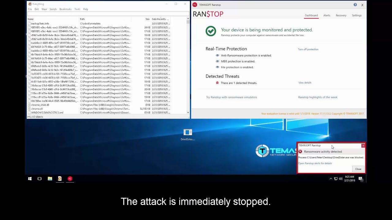 TEMASOFT Ranstop blocks DriedSister (Umaru) ransomware