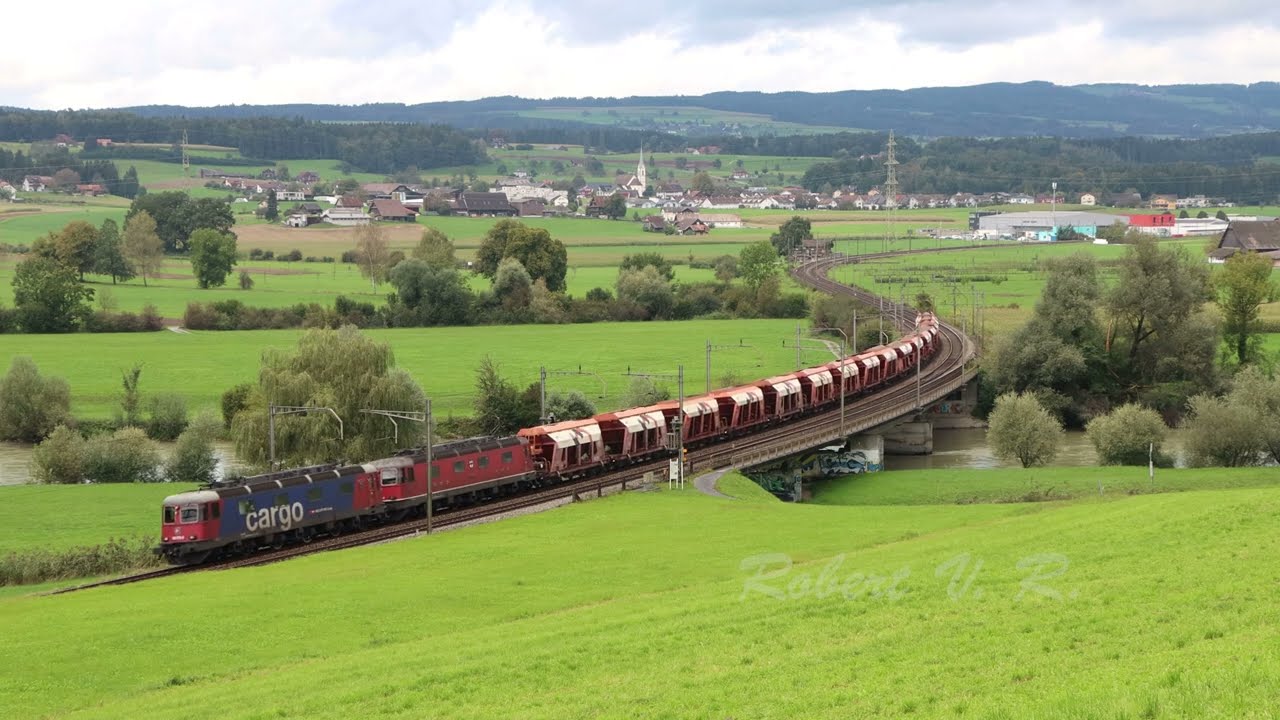 Trains over the Reuss 1