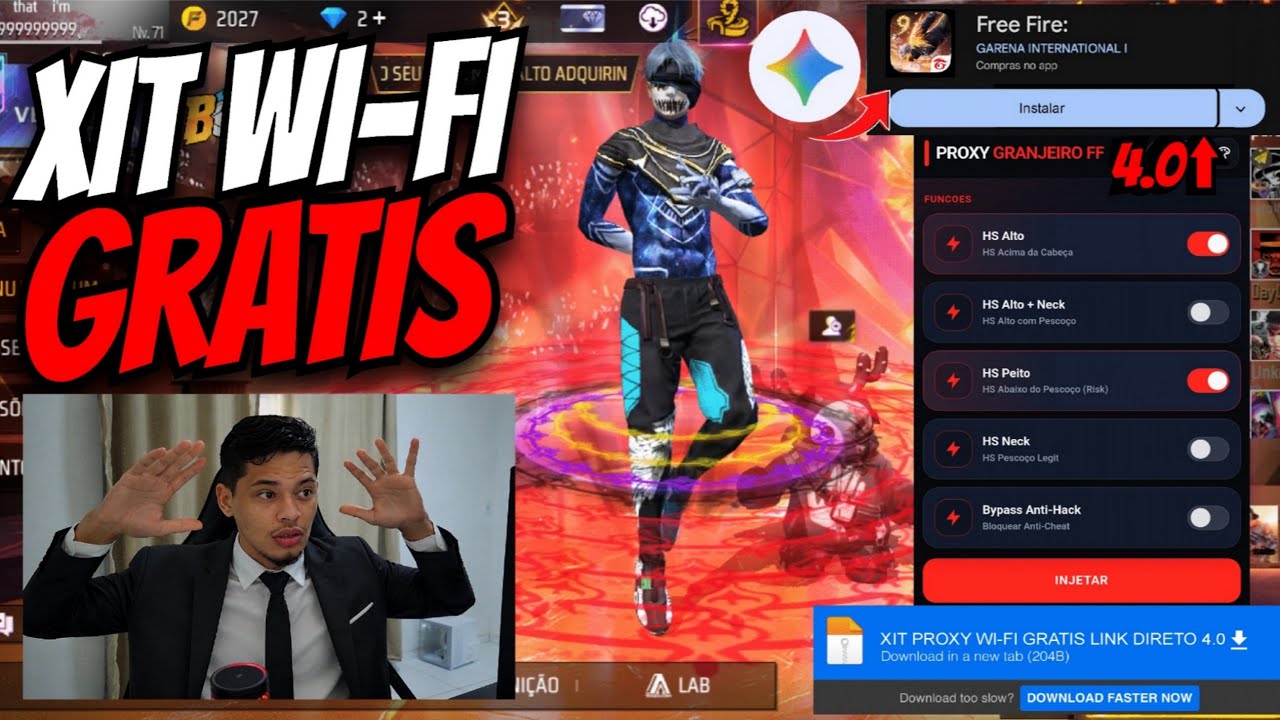 NOVO XIT PROXY VIA WI-FI GRATIS💀✅PAINEL AIMBOT VIA ID ANDROID/IPHONE 100% ANTIBAN✅☠️LINK DIRETO 4.0