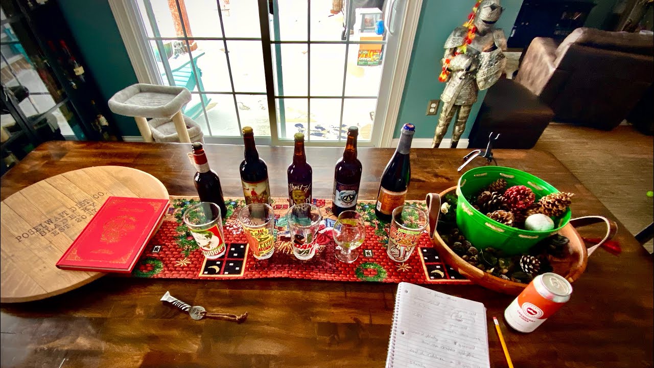 A little Holiday aged beer tasting!  Cheers!