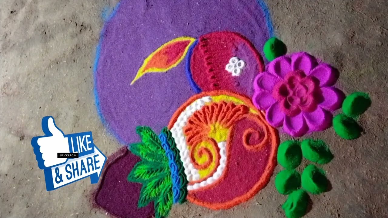 दिवाली के लिए रंगोली | rangoli design for diwali  | diya wali rangoli