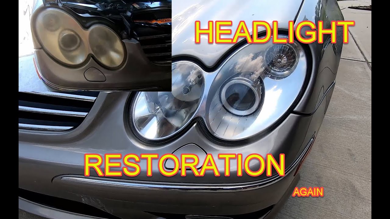2004 Mercedes CLK500 DIY Headlight Restoration using Ceramic Restoration Kit. Easy and Impressive