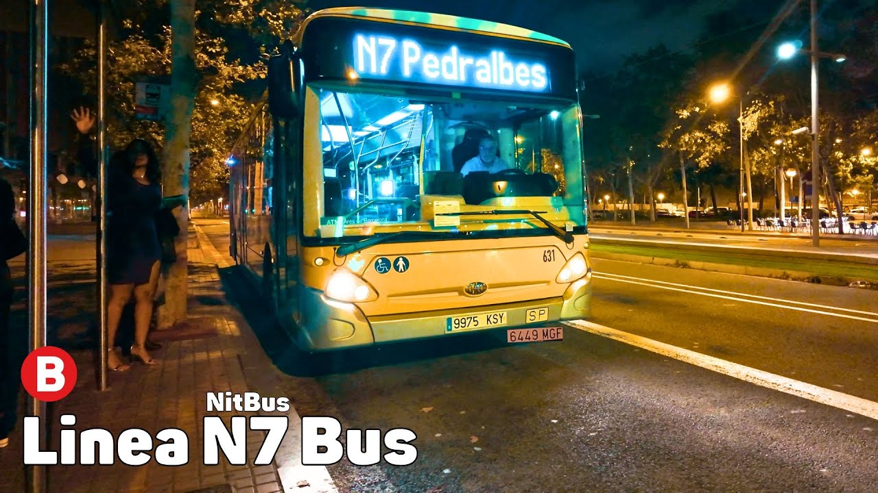 Линия N7 - Nit Bus - Барселона, Испания - Полное путешествие