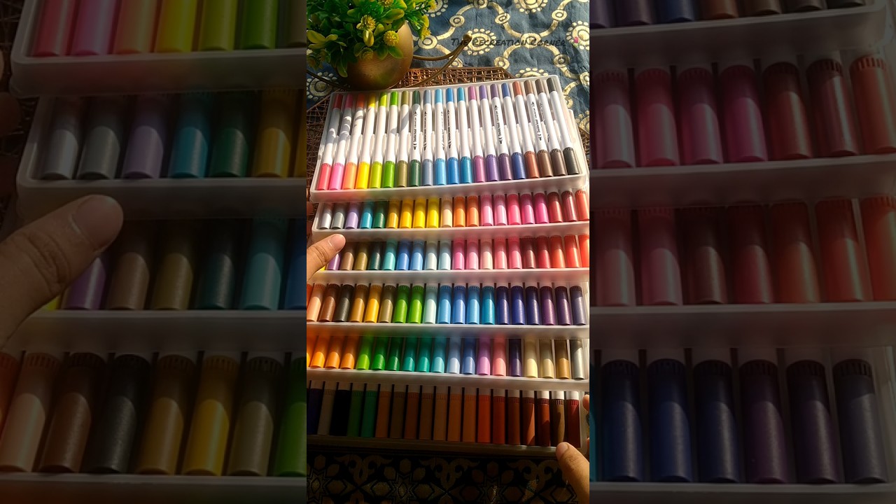 Amazing 120 shade dual tip brush pens 😍🔥😍#shorts #art #colors #diy #craft #viralvideo #coloring