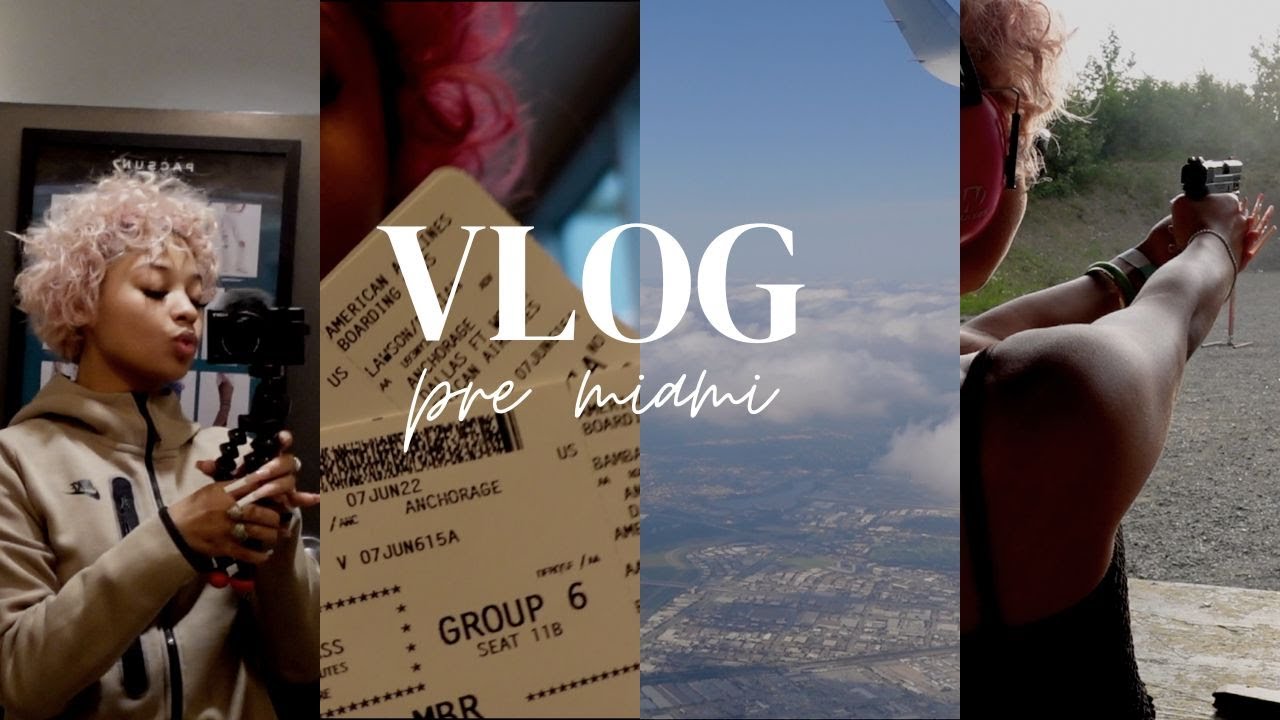 MIAMI TRAVEL VLOG 2022 EP. 1 | Pre Miami, Gun Range, Airport, Bright Pink Hair, Man Vs Fries & MORE