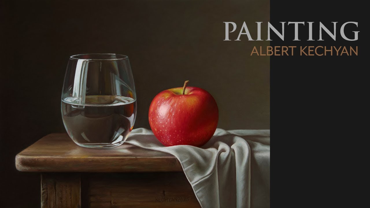 Still Life - Apple with a glass - Part 1