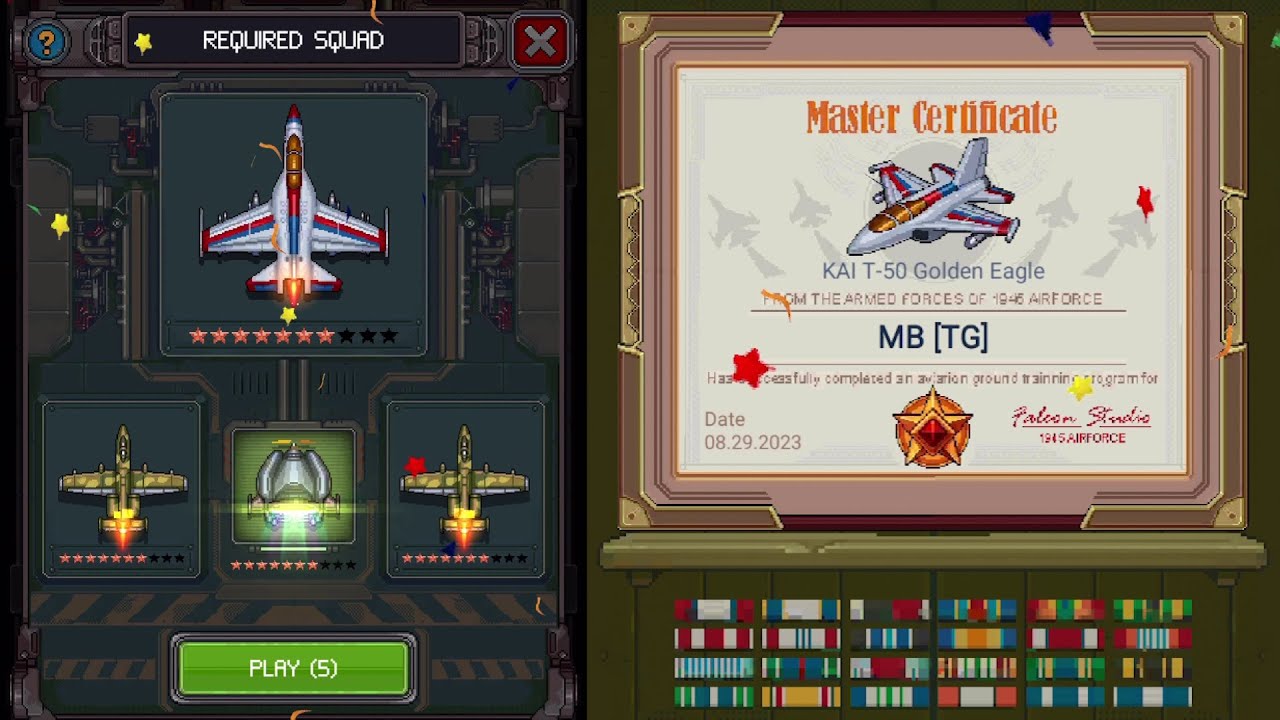 KAI T-50 Golden Eagle MASTER Certificate Level - 1945 Airforce Gameplay