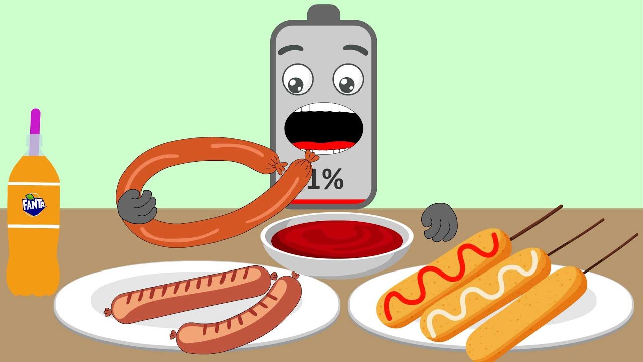 Chicken Kielbasa Sausage Eating | Low Battery Charging | Asmr Eating Sounds | NCR Animation