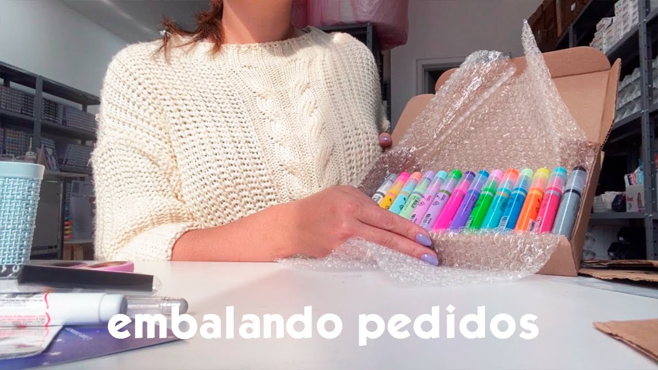 ASMR Embalando os Pedidos da Papelaria Online ♡ Estação Fofa
