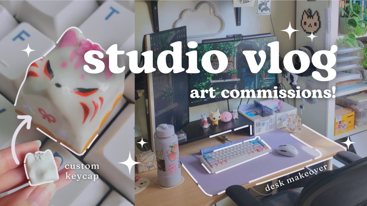 Studio Vlog ✿ Art commissions, pricing, & desk makeover 🎨✏️