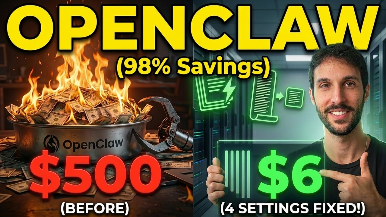 Openclaw: 4 Settings That Cut My Costs From $500 to $6