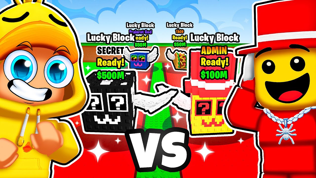 SAMMY vs DENNUS SECRET LUCKYBLOCK RACE In Steal A Brainrot! (Roblox)