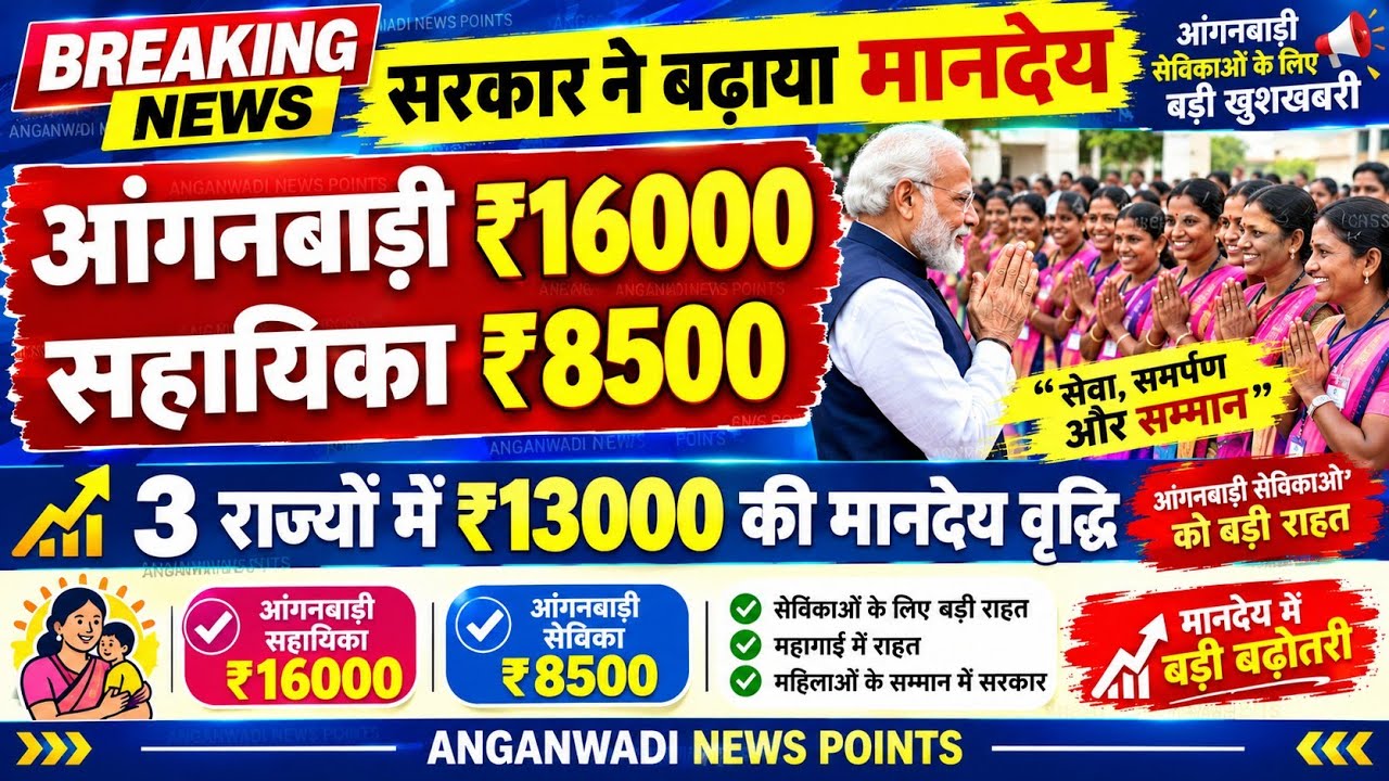 Anganwadi Honorarium Increase New List Release | Honorarium ₹6000 and ₹5000 increase | New list 2026